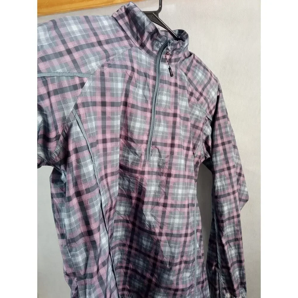 Sunice Weather Womens 1/4 Zip Pullover Windbreaker Pink Plaid Size Large
